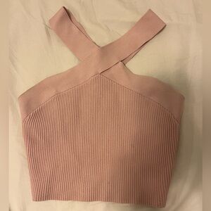 Babaton sculpt knit pink tank size small
